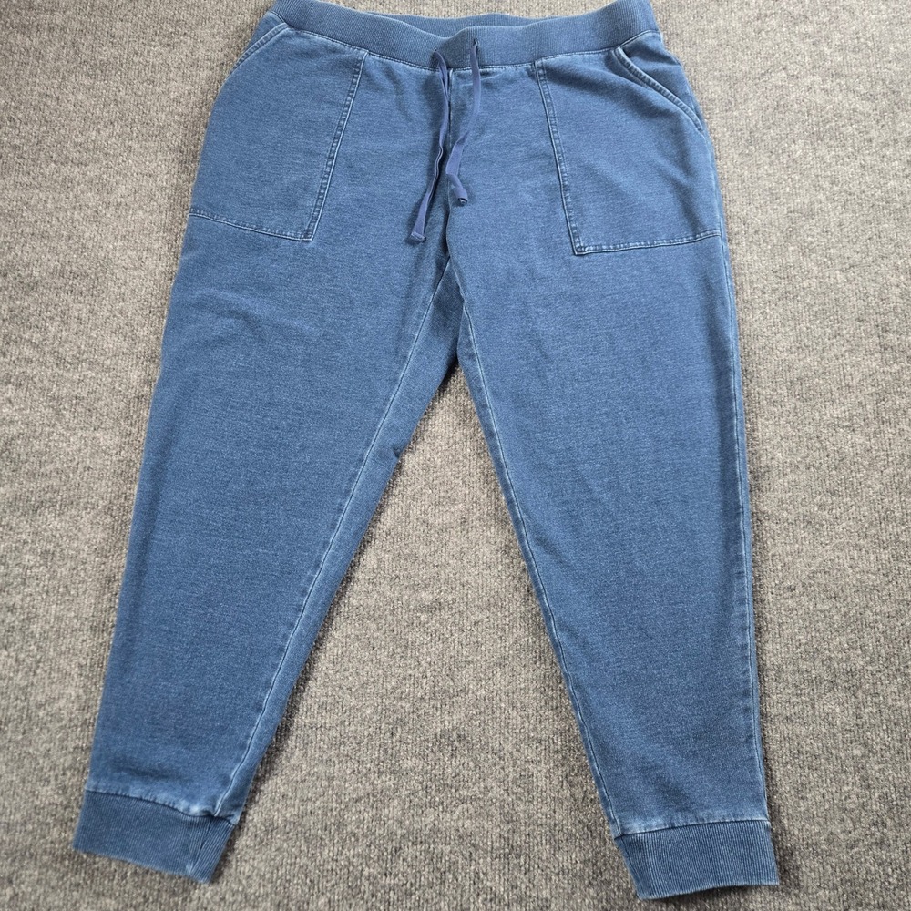 Pure Jill Indigo Joggers Womens Medium Petite Blue French Terry Pants (B5)